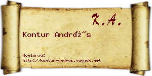 Kontur András névjegykártya